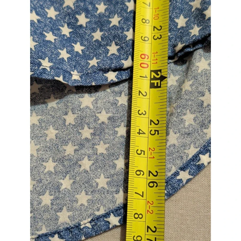 ⭐American Living Womens Shirt small Blue White Star Print Collared Button-up⭐ - Picture 11 of 11